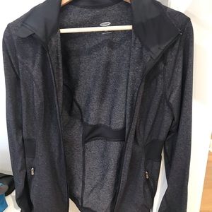 Gray Old Navy Sports Sweater with thumb-hole